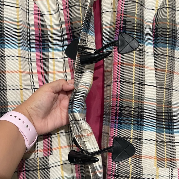 Christopher & Banks multi color plaid long jacket - Picture 4 of 6